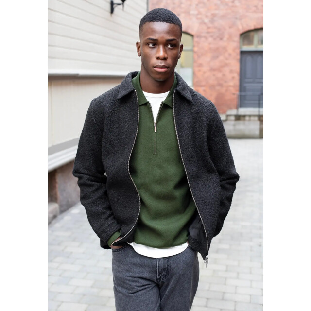 Ciszere Caleb knitted half zip duffel green 40067-026-04 large