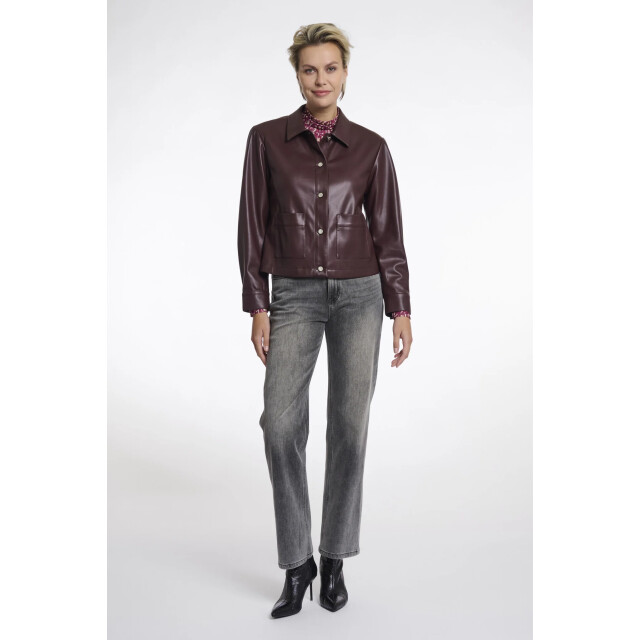 Rino & Pelle Annicka.7502511 faux leather jacket chocolate bean Annicka.7502511 Chocolate bean large