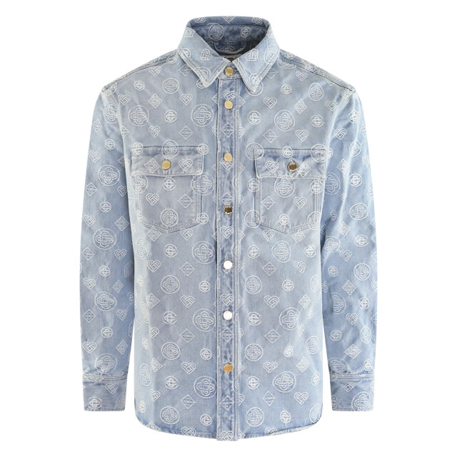 Casablanca Heren denim monogram shirt M-AW25-SH-189-01 large