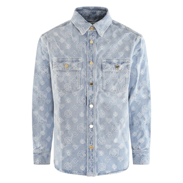 Casablanca Heren denim monogram shirt M-AW25-SH-189-01 large