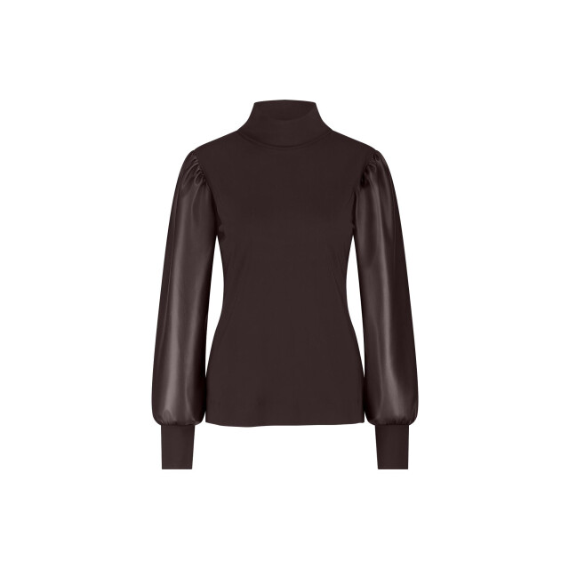 Studio Anneloes noortje faux leather top 13282 8700 espresso 06615.870.0014 large