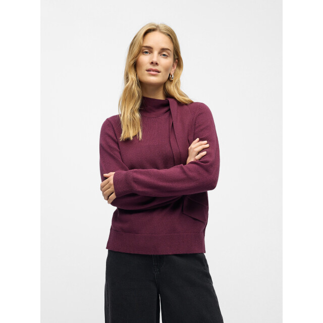 Object objthess l/s re bow knit pullover n 23048077 mauve wine 06712.680.0024 large