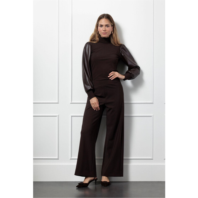 Studio Anneloes noortje faux leather top 13282 8700 espresso 06615.870.0014 large