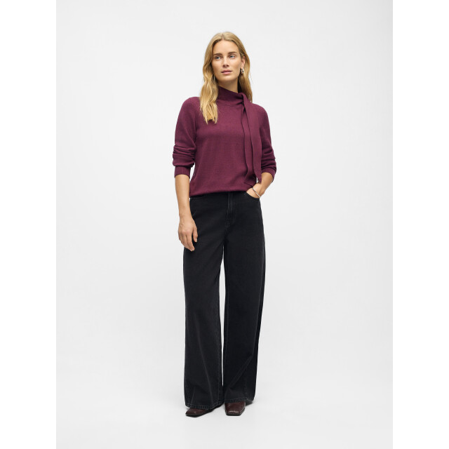 Object objthess l/s re bow knit pullover n 23048077 mauve wine 06712.680.0024 large