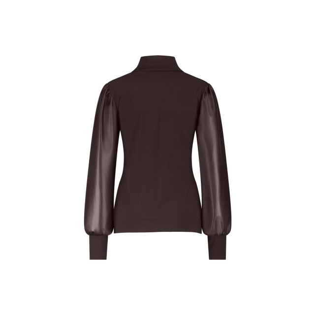 Studio Anneloes noortje faux leather top 13282 8700 espresso 06615.870.0014 large