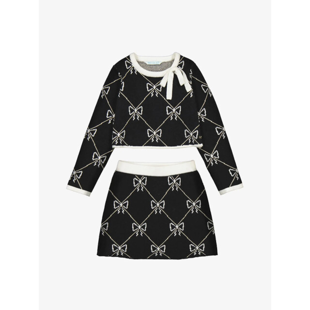 Abel & Lula Meisjes set rok tricot zwart 5-538-8 large