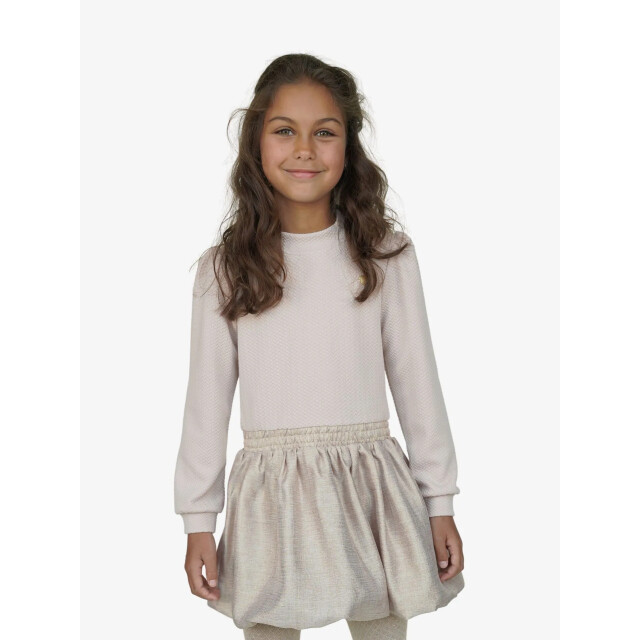 Le Chic Meisjes jurk salloon knit glitter cafe au lait C508-5805-432 large