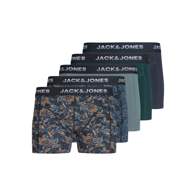 Jack & Jones Jongens boxershorts trunks jacmaxwell 5-pack blauw gebloemde print 12283698 large