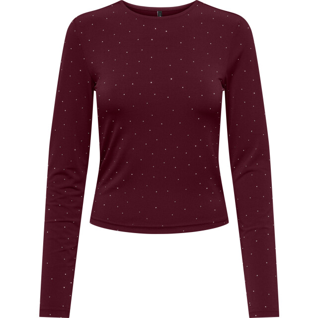 Only Onlzita l/s o-neck top bf jrs cabernet/silver rhin 15358986-182651001 large
