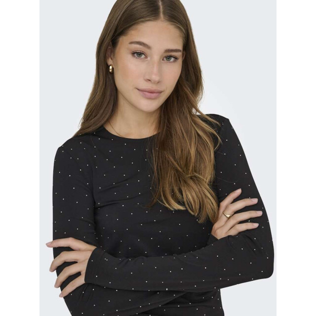Only Onlzita l/s o-neck top bf jrs black/silver rhinest 15358986-177911001 large
