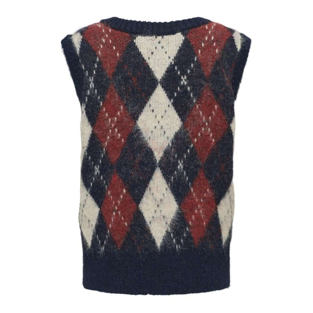 Only Onlnoeme life sl jq vest v-neck knt night sky/red 15353229-194962001 large