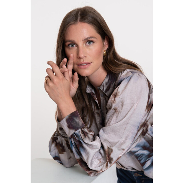 Geisha blouse 53936-20 925 grey/blue 06615.970.0010 large