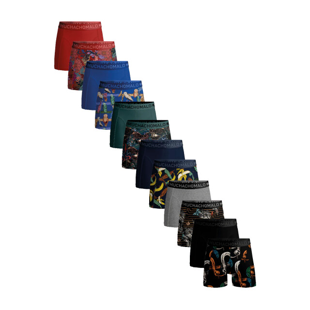 Muchachomalo Heren 12-pack boxershorts print/effen U-GOLDEN1010-16 large Muchachomalo Heren 12-pack boxershorts print/effen U-GOLDEN1010-16 large