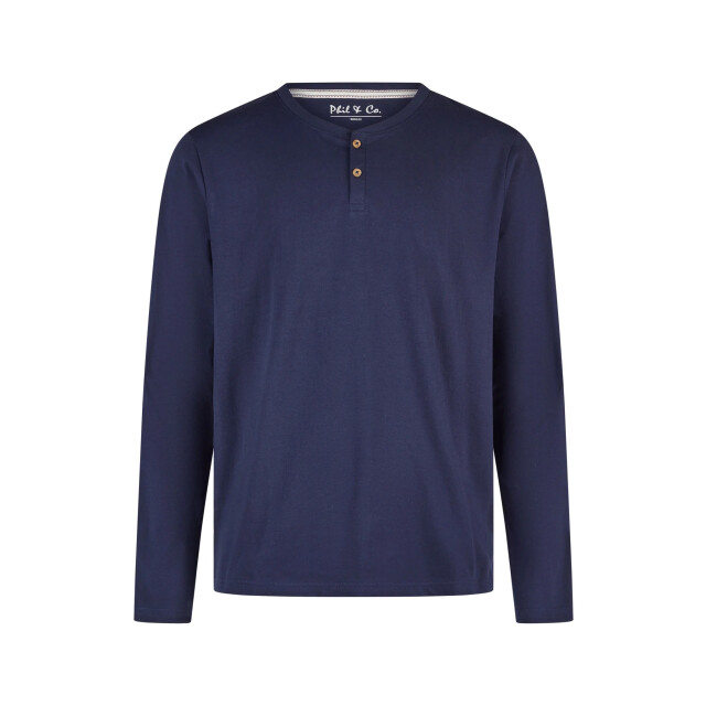 Phil & Co Heren pyjama set lang donkerblauw geruit PH-6100-02 large