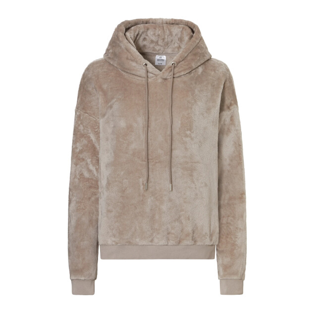 Apollo Dames huispak loungewear fleece incl capuchon licht 123956004-Lichtbruin large