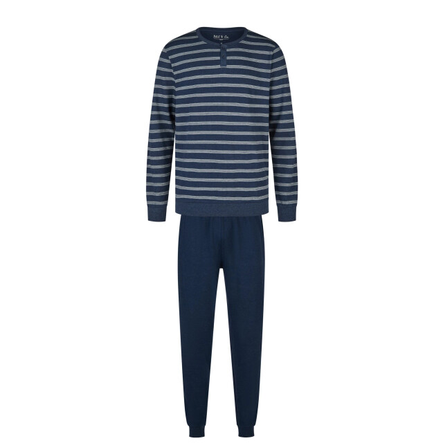 Phil & Co Heren pyjama set interlock donker gestreept PH-6133-02 large