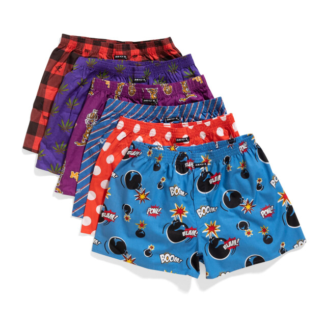 MG-1 Wijde boxershorts heren 6-pack multipack d630 met prints MG1-630B large