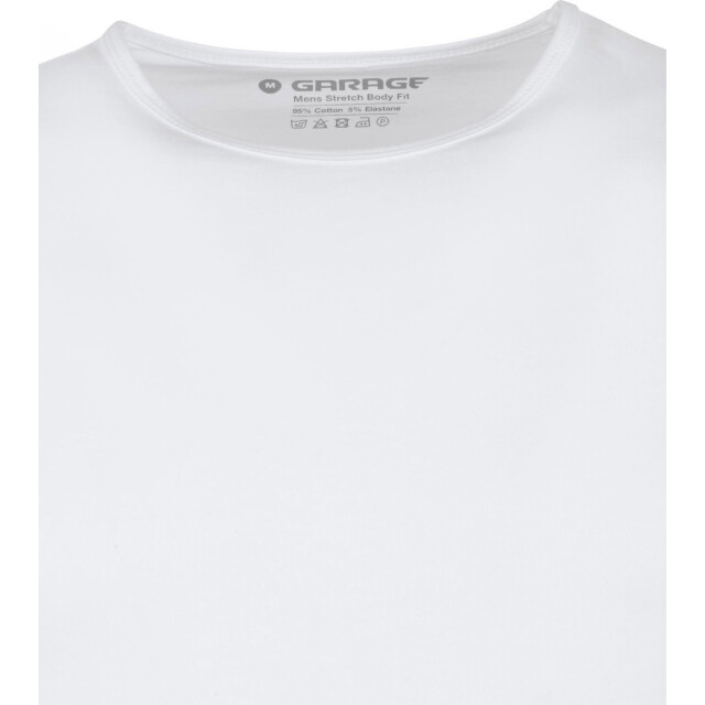 Garage Bodyfit t-shirt o-neck l/s white 0208-100 large