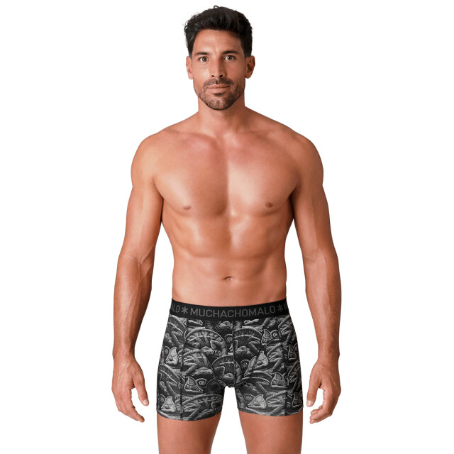 Muchachomalo Heren 12-pack boxershorts print/effen U-GOLDEN1010-14 large