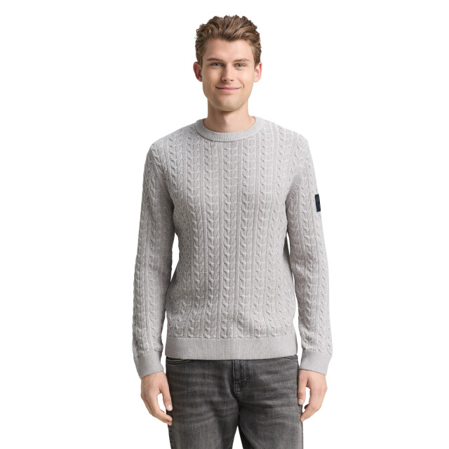 Tom Tailor Plated cable crew neck 1049475 large