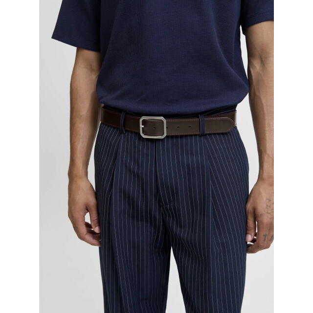 Jack & Jones Heren riem jacsquare leer 12296286-Brown Stone large
