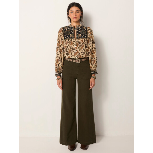 Maison Hotel Amelia blouse khaki forest Amelia blouse large