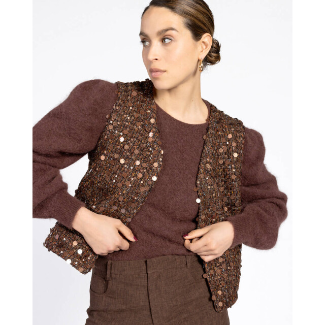 Aaiko Gilet narin tweed pes 5 Aaiko Gilet NARIN TWEED PES 5 large