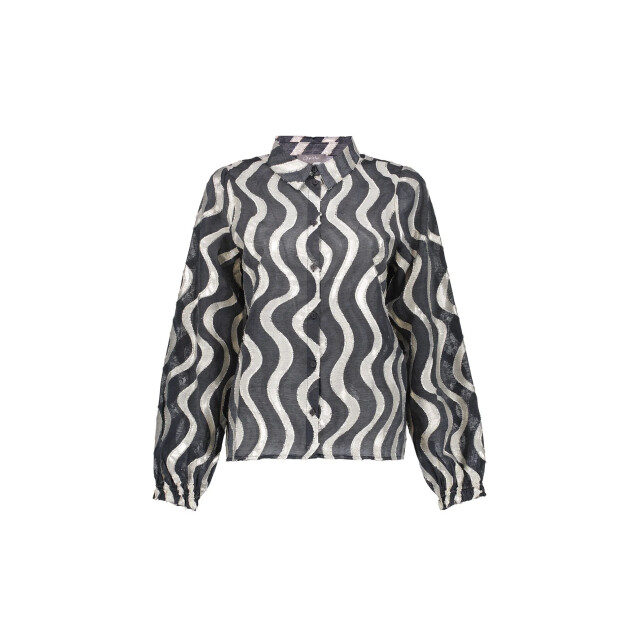 Geisha 53915-20 blouse metallic waveprint 53915-20 Blouse metallic waveprint large
