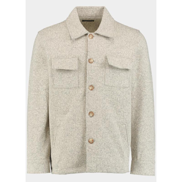 Innocente Overshirt met visgraatmotief inct 13810/taupe 191370 large