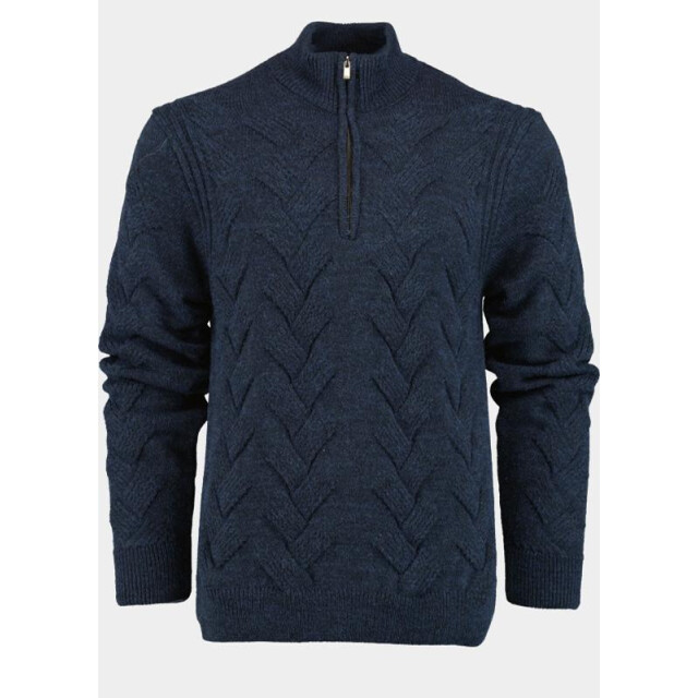 Innocente Half zip met stoere ingebreide kabel inct 1151/indigo 191382 large