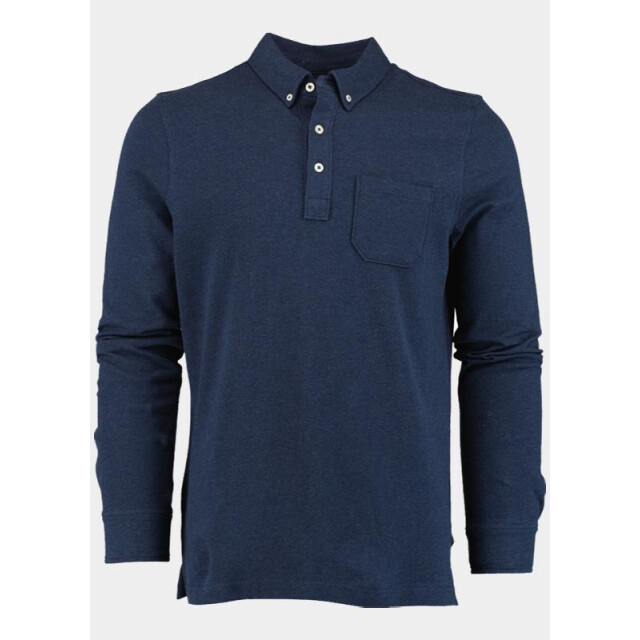 Scotland Blue Polo lange mouw smith polo ls pique spe25308sm41sb/290 navy 196293 large