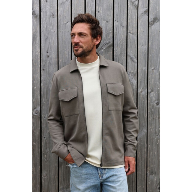 Kultivate 2501030211 luxury zip 766 bungee cord - overshirt van tricot - kultiv 766 Bungee Cord/2501030211 Luxury Zip large