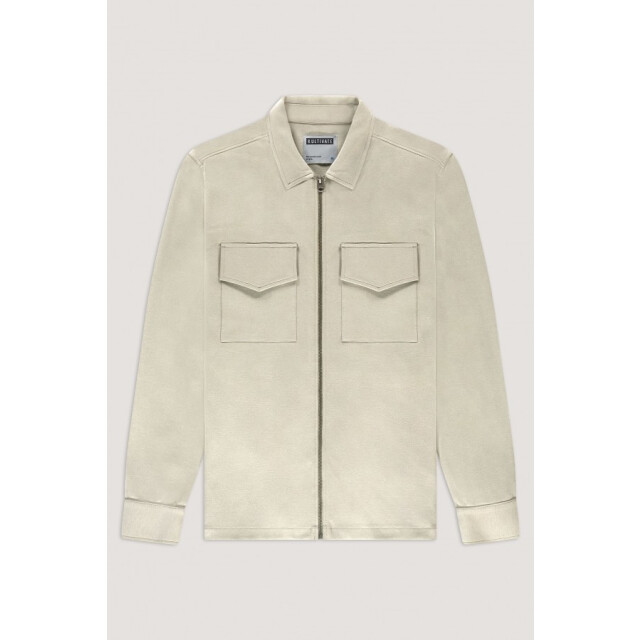 Kultivate 2501030211 luxury zip 297 bone white overshirt van tricot - kultiv 297 Bone White/2501030211 Luxury Zip large