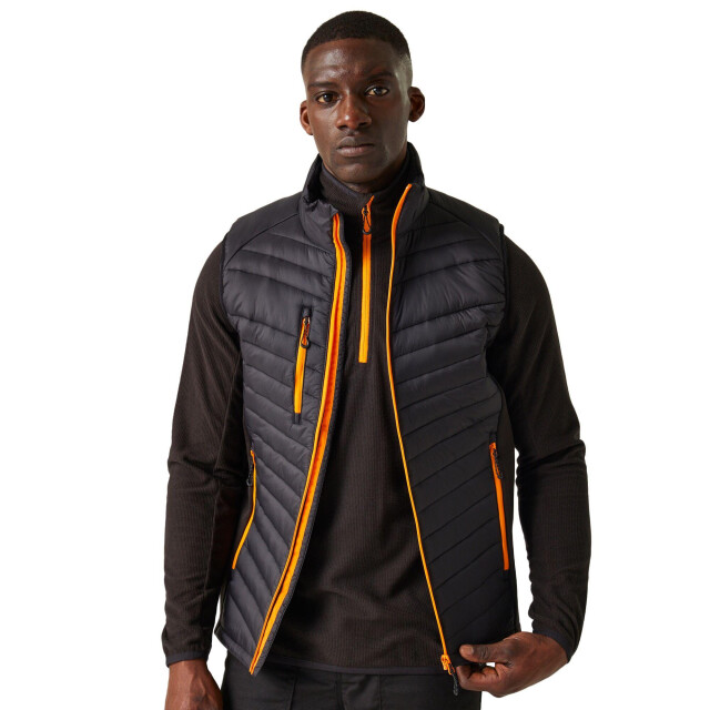 Regatta Heren navigate gewatteerd hybride gilet UTLT225_blackorangepop large