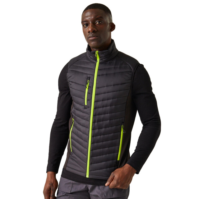 Regatta Heren navigate gewatteerd hybride gilet UTLT225_blacklimegreen large