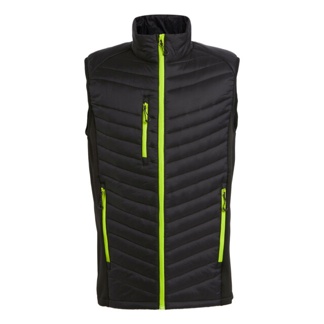 Regatta Heren navigate gewatteerd hybride gilet UTLT225_blacklimegreen large