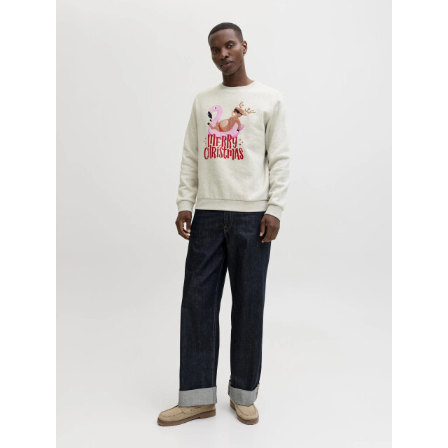 Jack & Jones Heren kersttrui jjchristmas 12279225-White Melange large