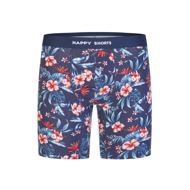 Happy Shorts Heren boxershorts met lange pijpen boxer briefs hawaii/lichtblauw HS-J-1268-LONG large