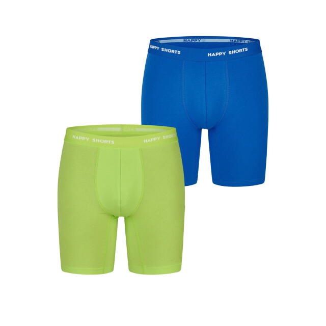 Happy Shorts Heren boxershorts met lange pijpen boxer briefs neon lime groen/blauw HS-J-1310-LONG large