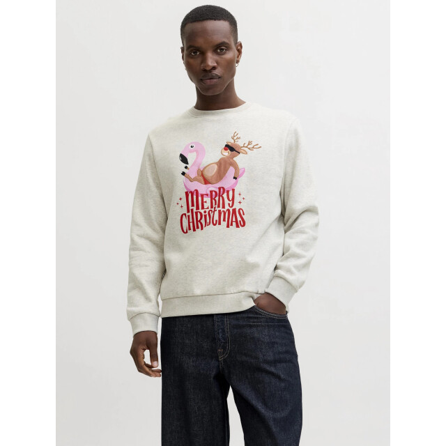 Jack & Jones Heren kersttrui jjchristmas 12279225-White Melange large
