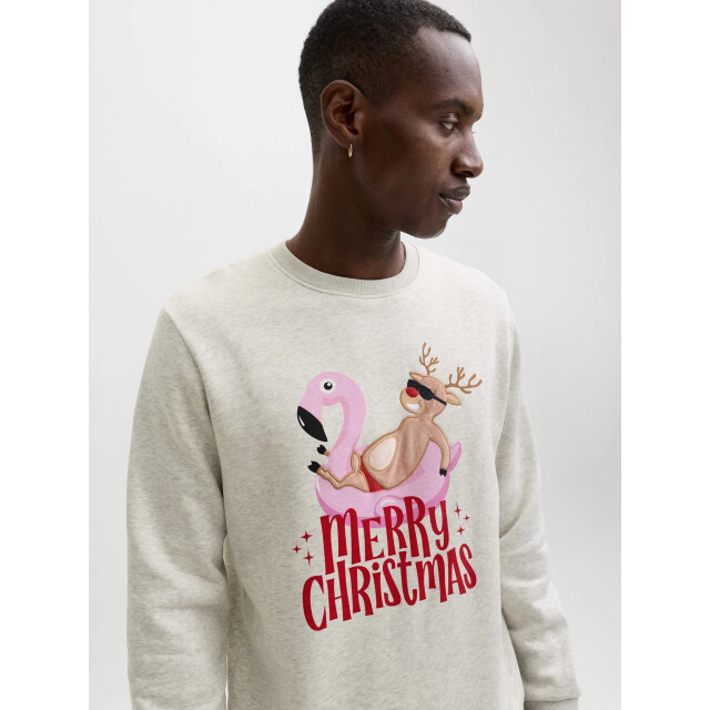 Jack & Jones Heren kersttrui jjchristmas 12279225-White Melange large