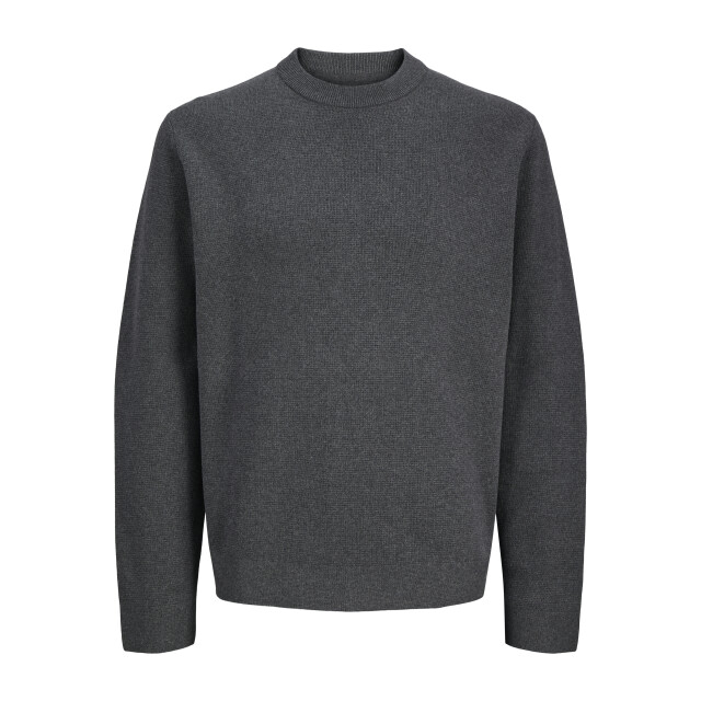 Jack & Jones jprblamilano stitch knit crew neck 12259666 dark grey melange 05711.970.0120 large