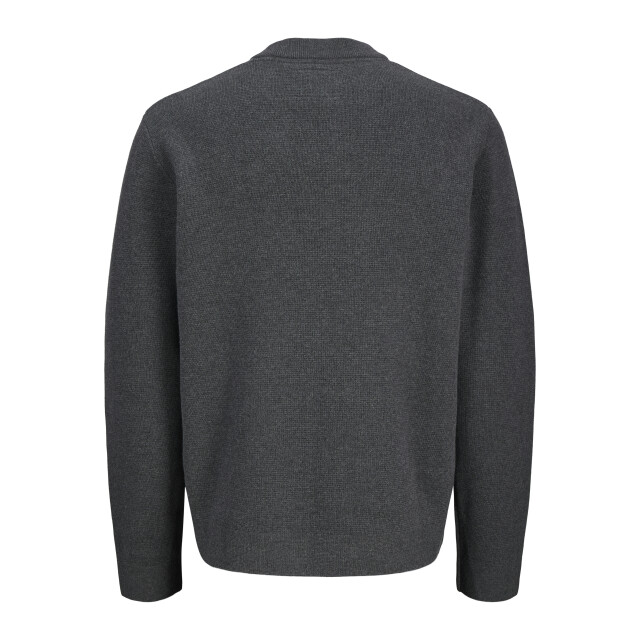 Jack & Jones jprblamilano stitch knit crew neck 12259666 dark grey melange 05711.970.0120 large