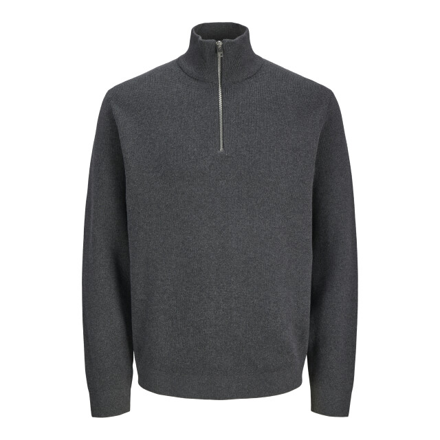 Jack & Jones jprblamilano stitch knit half zip s 12259664 dark grey melange 05711.970.0121 large