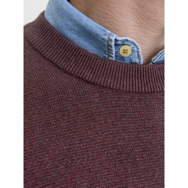 Jack & Jones jprblamilano stitch knit crew neck 12259666 winetasting 05711.680.0121 large