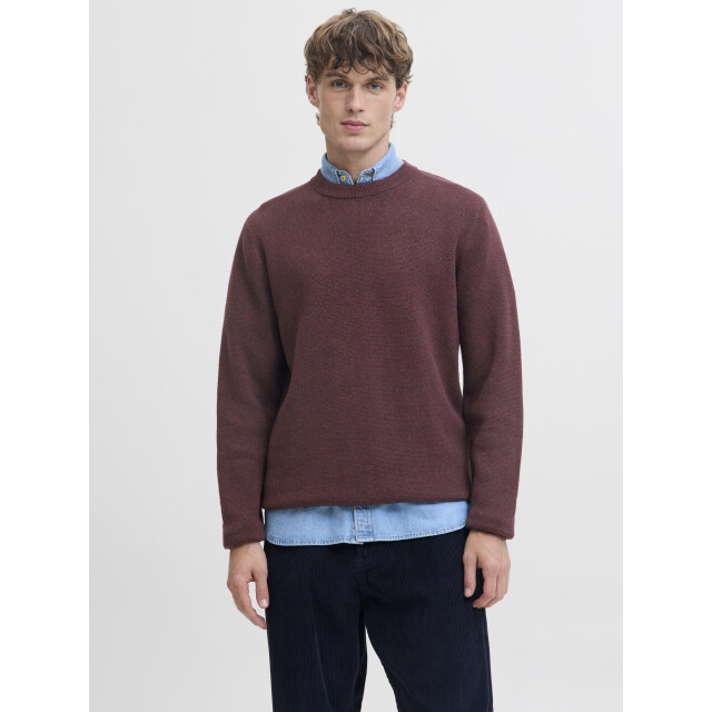 Jack & Jones jprblamilano stitch knit crew neck 12259666 winetasting 05711.680.0121 large