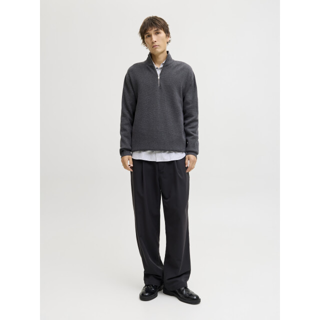 Jack & Jones jprblamilano stitch knit half zip s 12259664 dark grey melange 05711.970.0121 large