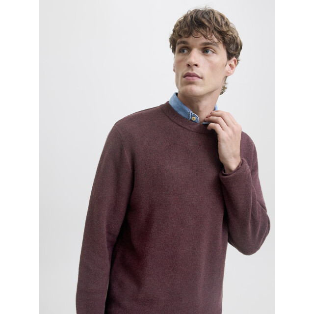 Jack & Jones jprblamilano stitch knit crew neck 12259666 winetasting 05711.680.0121 large