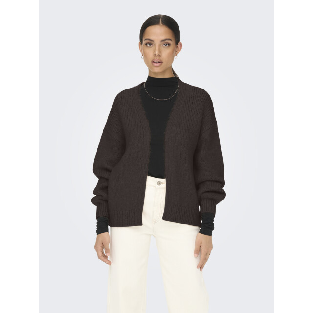 Jacqueline de Yong dinea l/s solid cardigan knt 15268468 chocolate torte 06741.880.0003 large