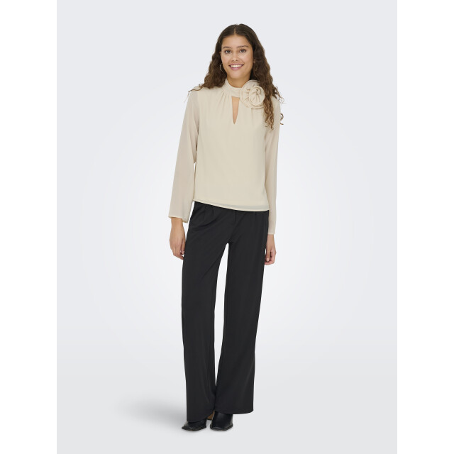 Jacqueline de Yong nomi l/s high neck rose top wvn 15361373 whitecap gray 06615.100.0215 large